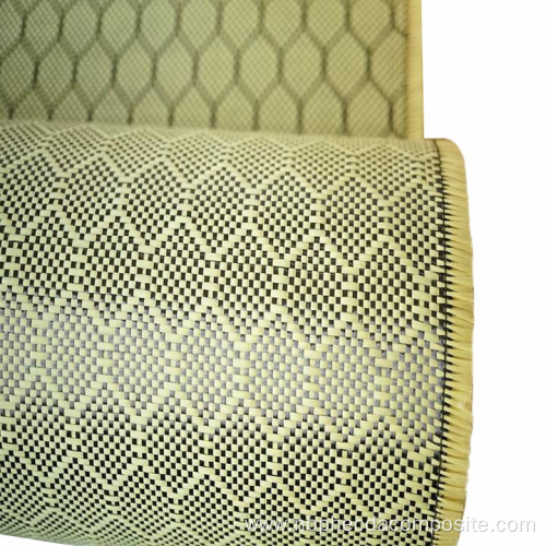 honeycomb texture carbon aramid mixed hexagon fabric